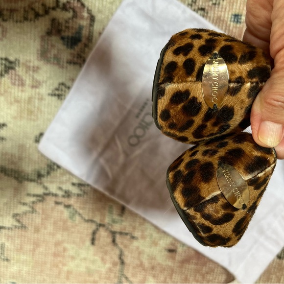 Jimmy Choo Leopard Print Patent Toe Ballet Flats, Size 37.5, GUC - Picture 6 of 12